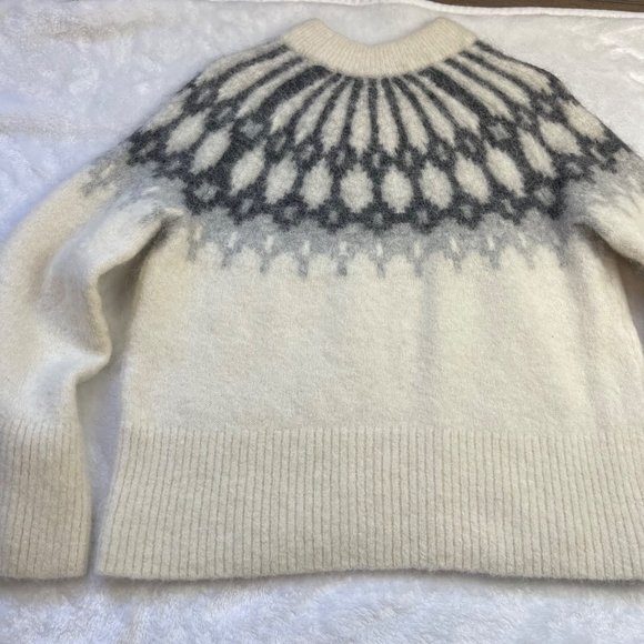 Banana Republic Factory Fair Isle Mock-Neck Sweater Women's Size M Alpaca Wool - Picture 6 of 10